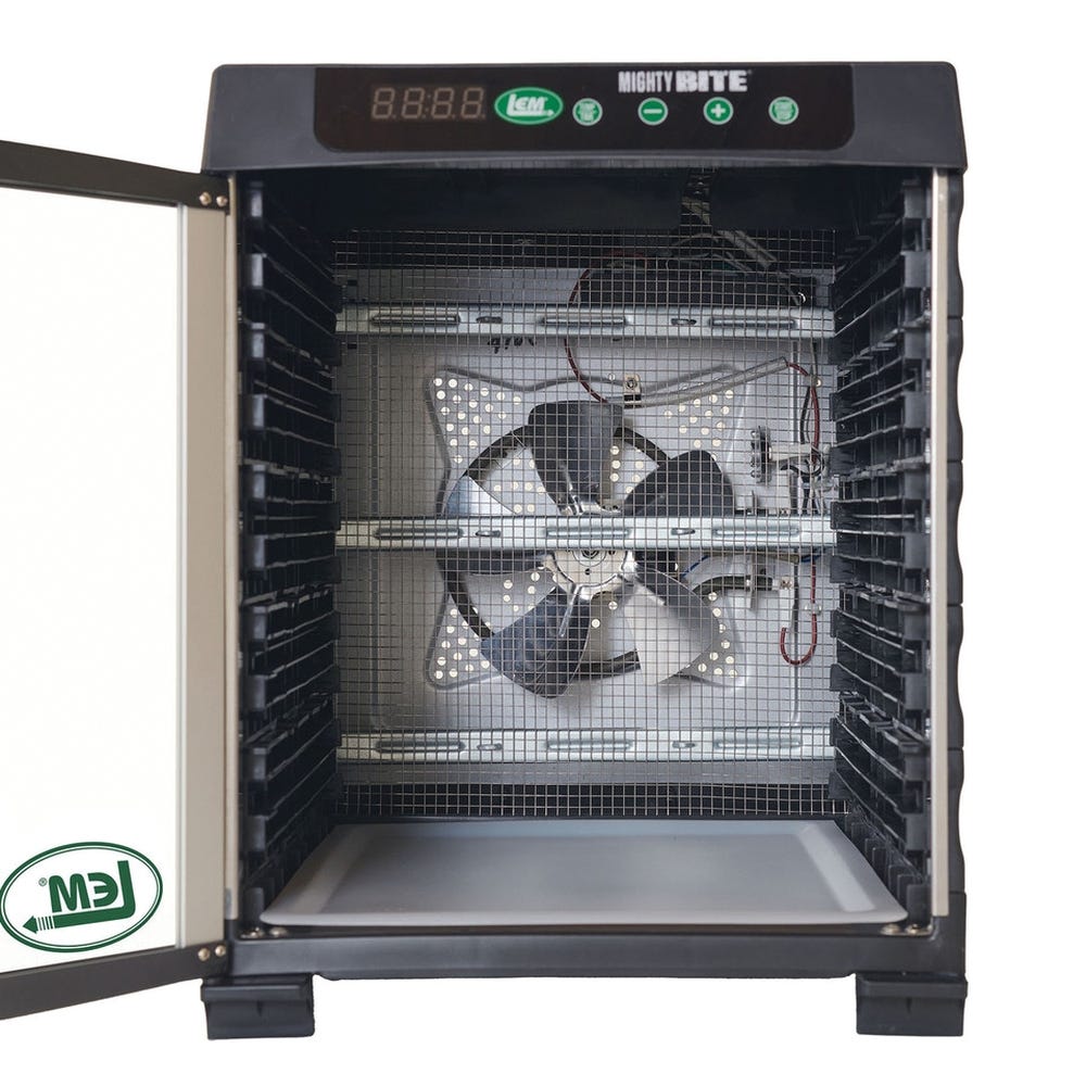 LEM MightyBite Dehydrator, 800 W, 10-Tray, ABS/Polypropylene, Black/Silver, 14.65 in L x 11.7 in W Tray