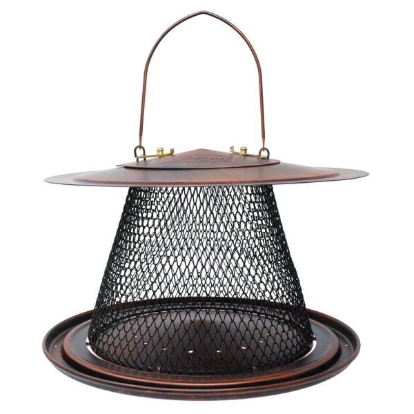 Songbird ESSENTIALS Collapsible Mesh Feeder with Tray, 2.5 lb, Copper