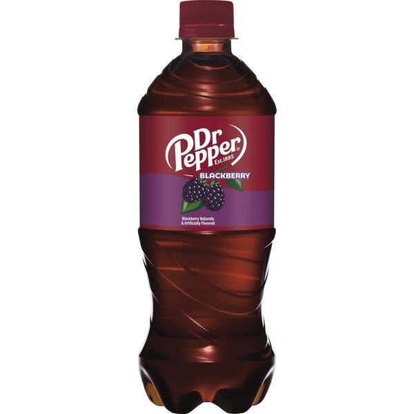Dr Pepper Soft Drink, Blackberry, 20 oz Bottle