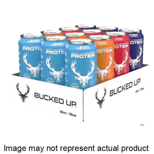Bucked Up Lightly Carbonated Protein Drink, Peach Mango, 16 oz Can