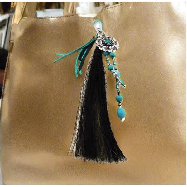 Cowboy Collectibles Callie Bag Tassel, Horse Hair, Black/Gray