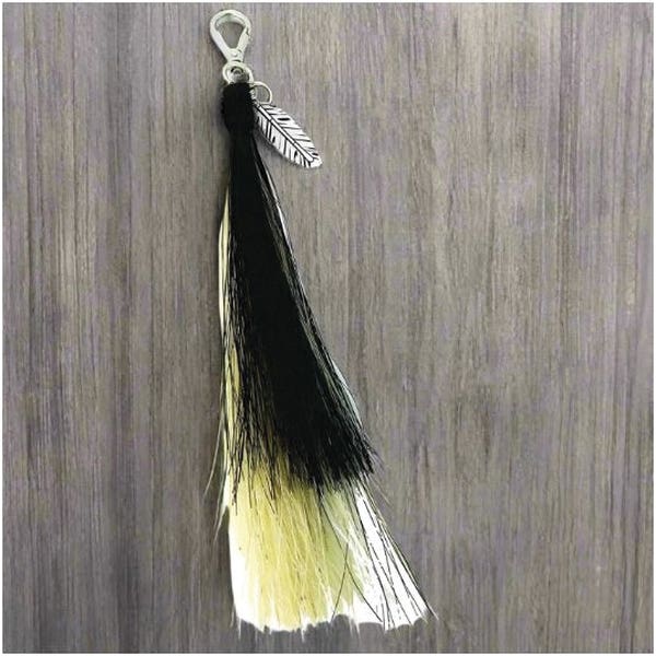 Cowboy Collectibles Jewel Tassel, Horse Hair, Black/Crème