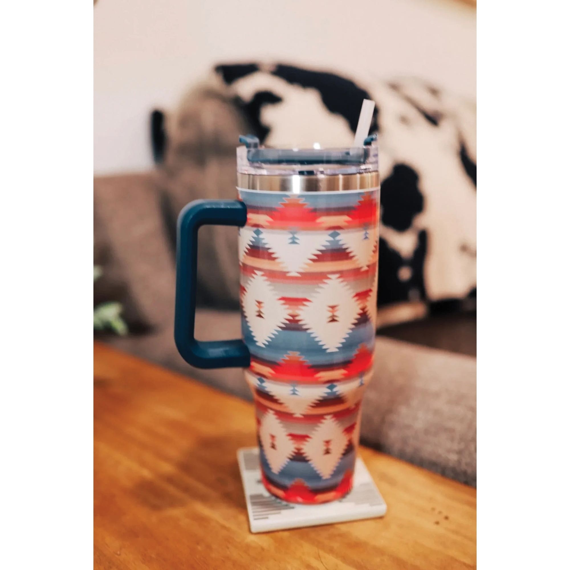MidWestern Merch TMBLR001 Tumbler with Handle, 40 oz, Aztec