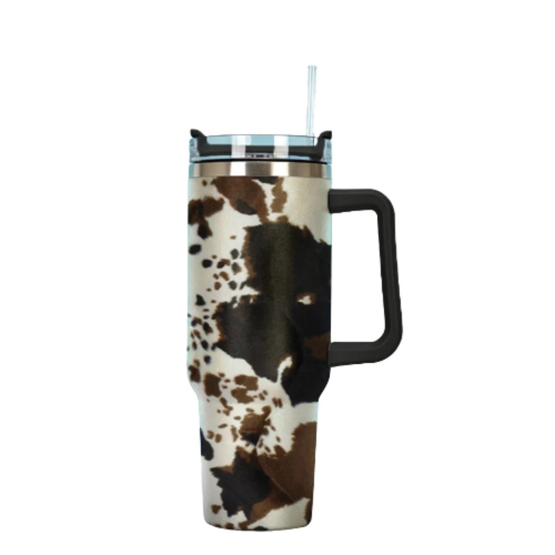 MidWestern Merch TMBLR002 Tumbler with Handle, 40 oz, Brown Cowhide