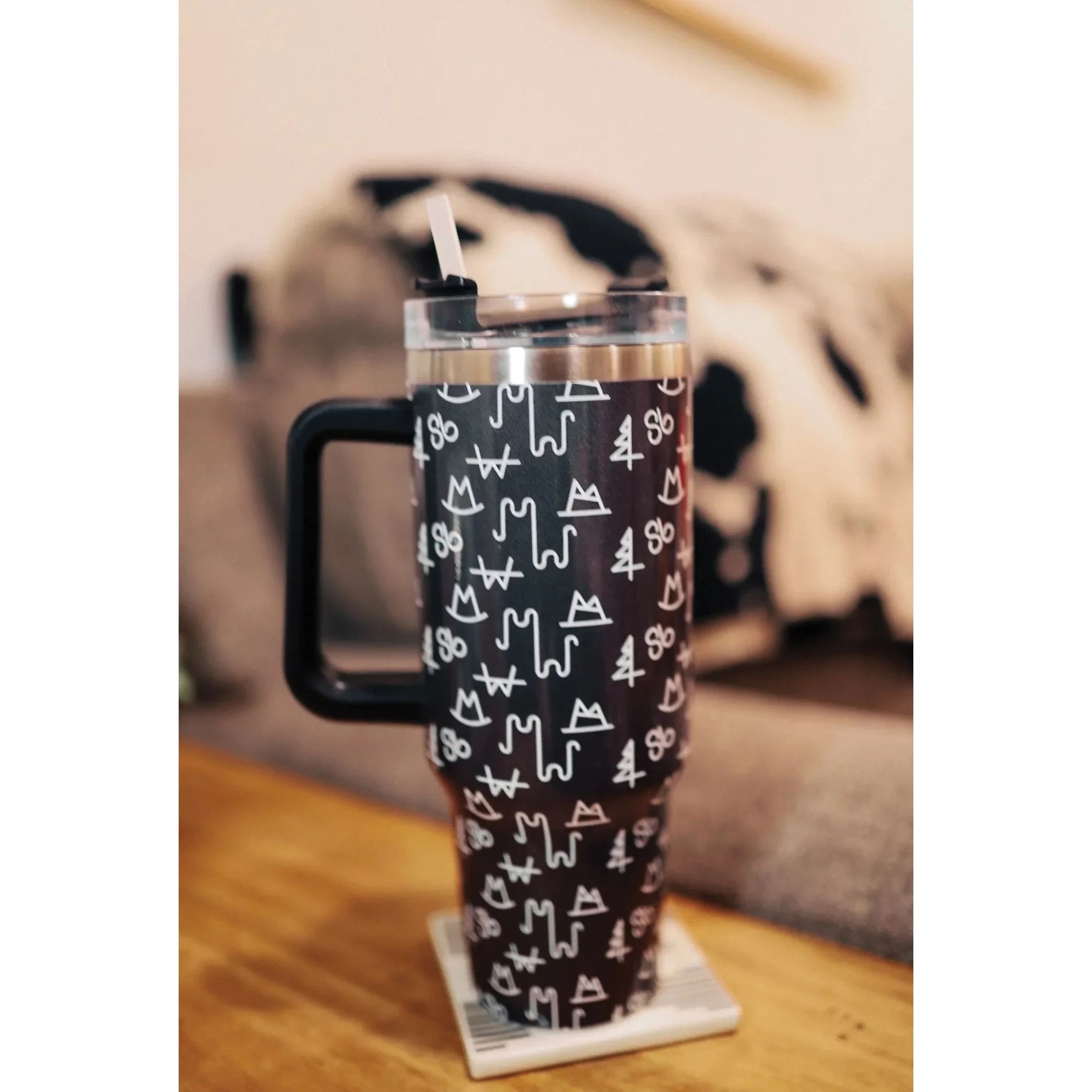MidWestern Merch TMBLR004 Tumbler with Handle, 40 oz, Black Brand