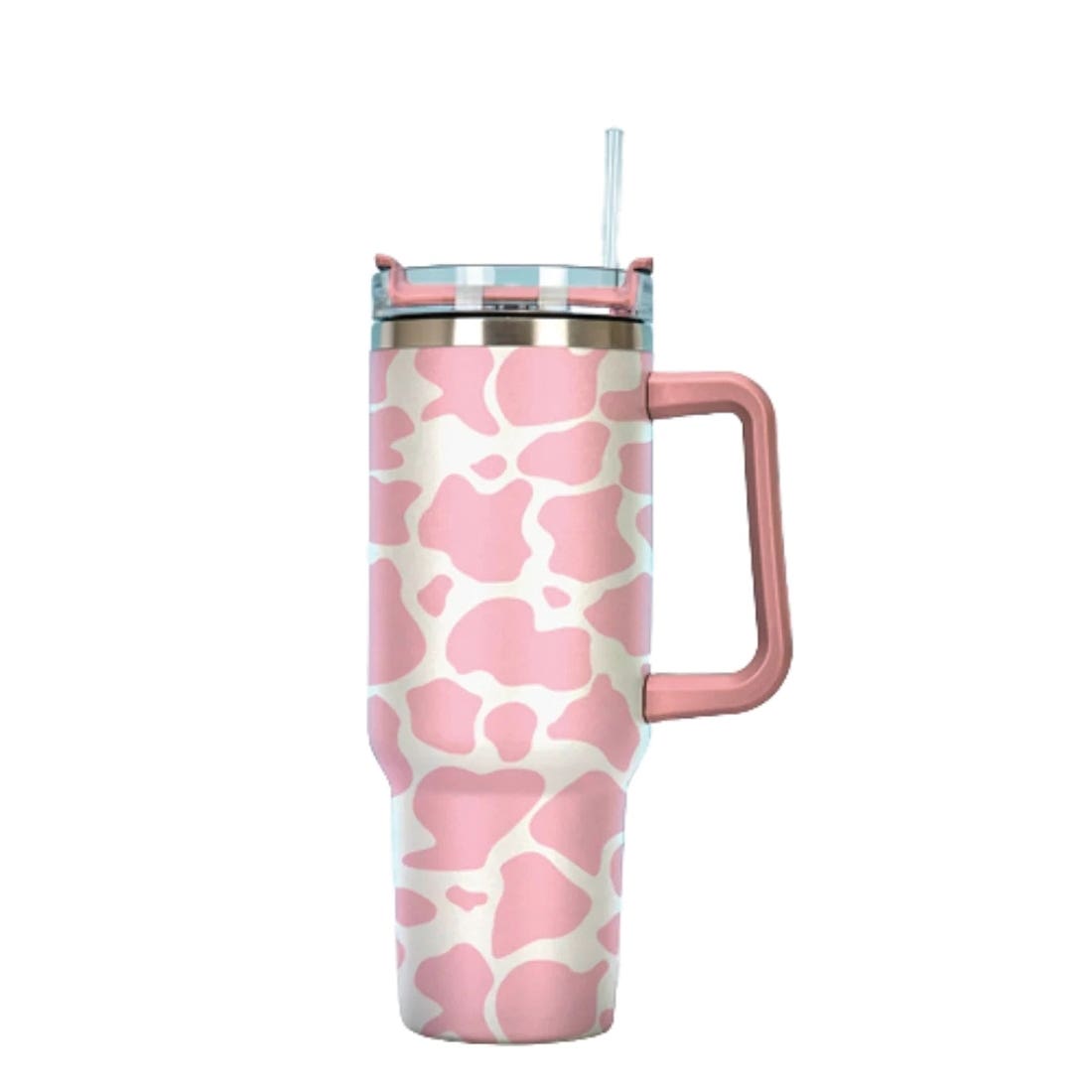 MidWestern Merch TMBLR005 Tumbler with Handle, 40 oz, Pink Cowhide