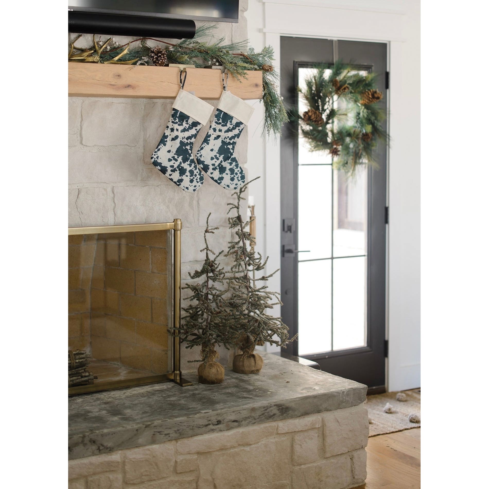 MidWestern Merch STKG003 Cowhide Christmas Stocking, Black