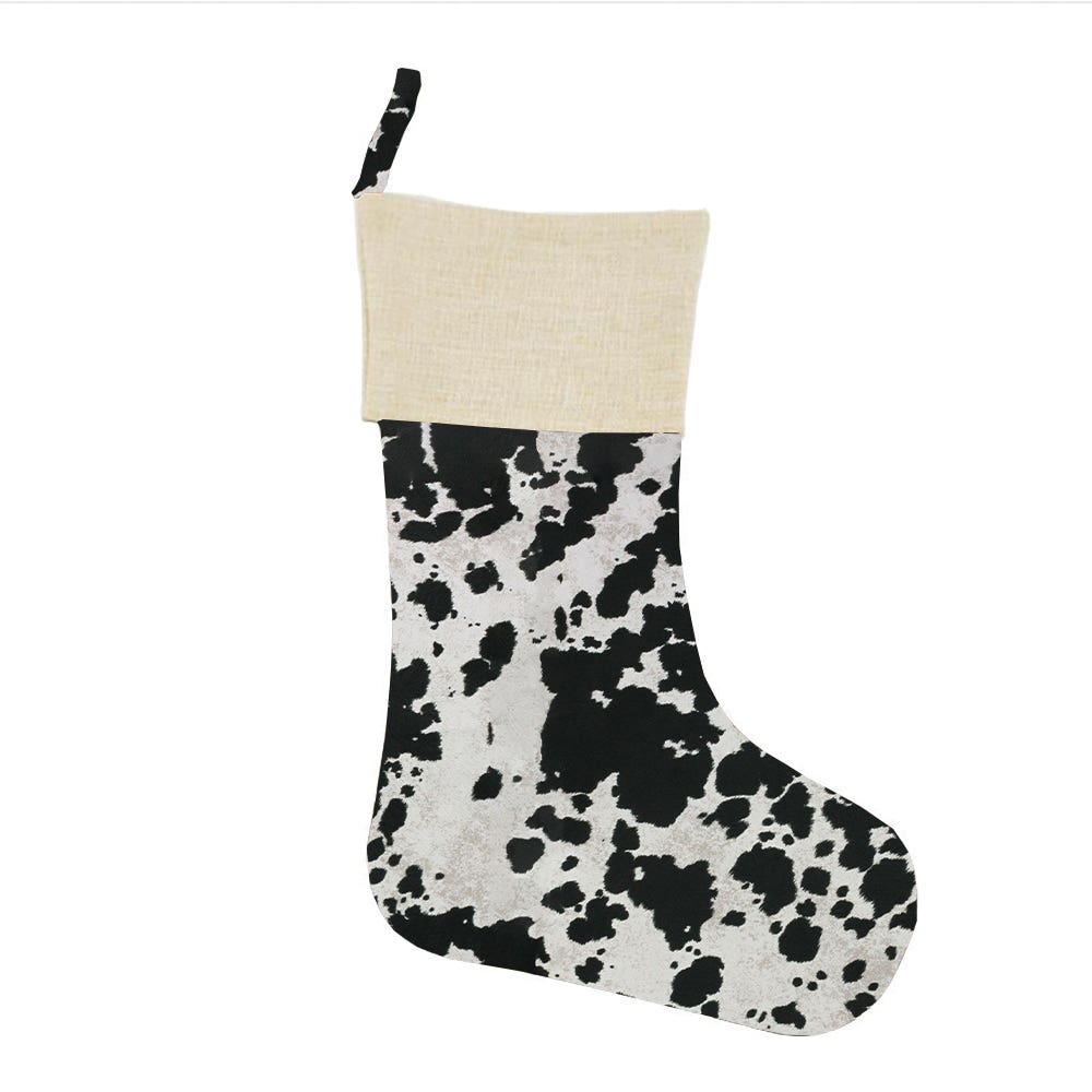 MidWestern Merch STKG003 Cowhide Christmas Stocking, Black
