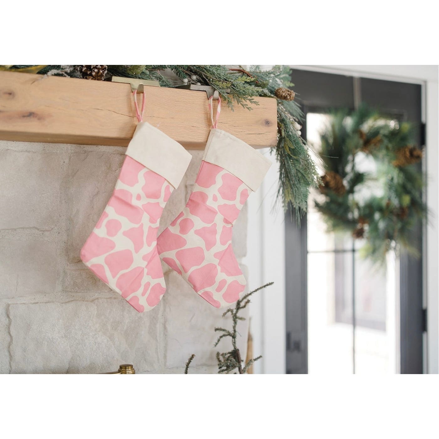 MidWestern Merch STKG006 Cowhide Christmas Stocking, Pink