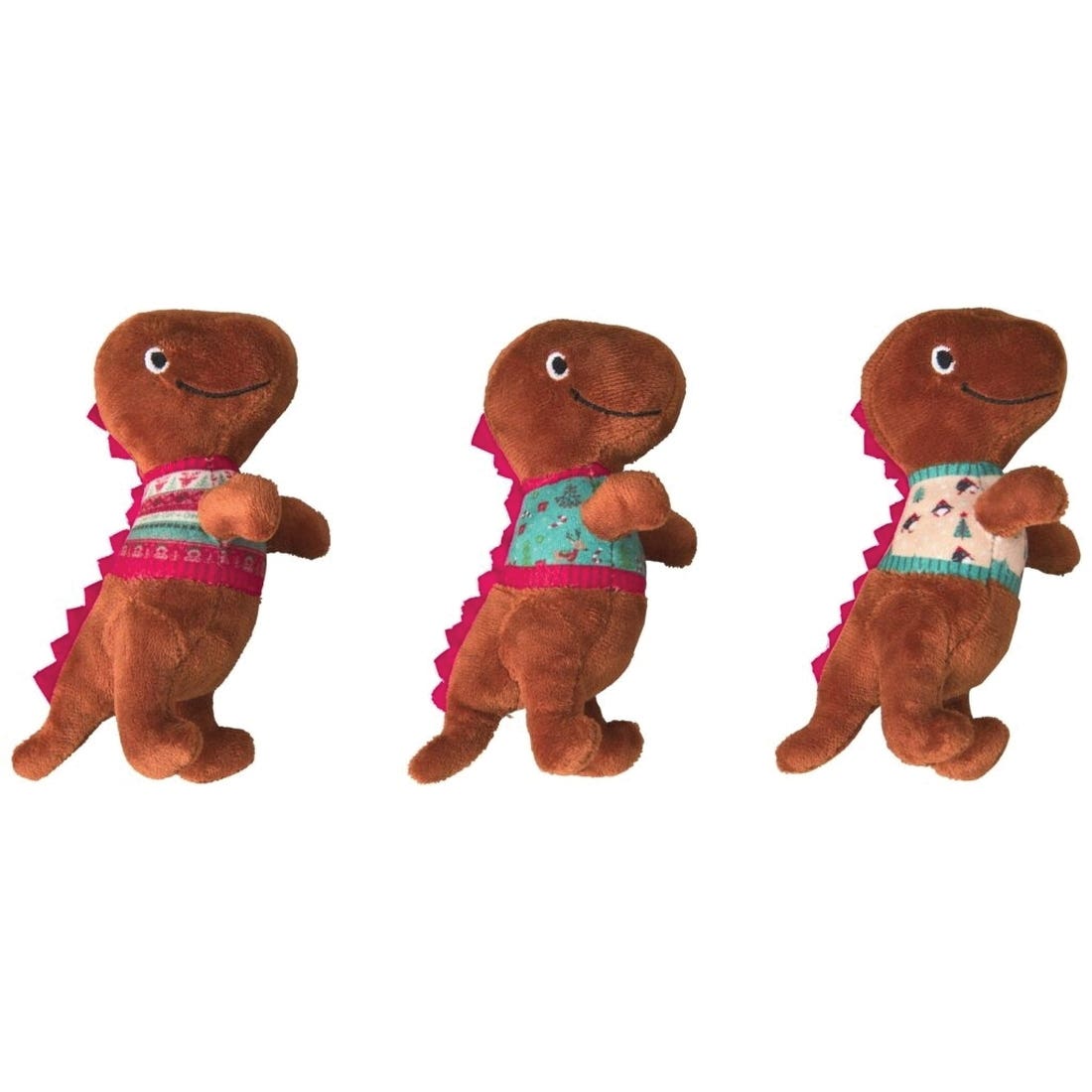Spot 52220 Cat Toy, 6 in, Holiday Dinosaur, Assorted
