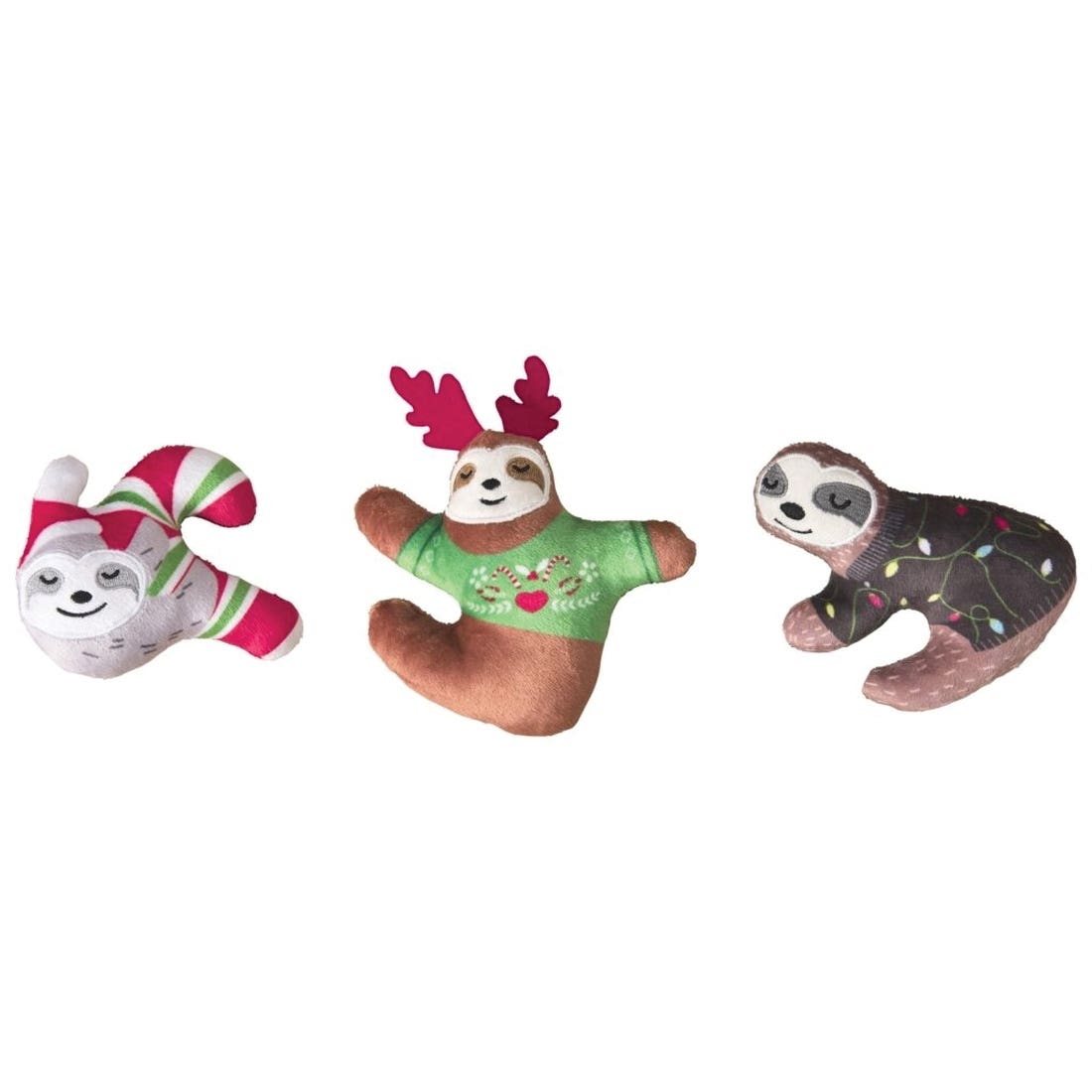 Spot 52219 Cat Toy, 5 in, Holiday Sloths, Assorted