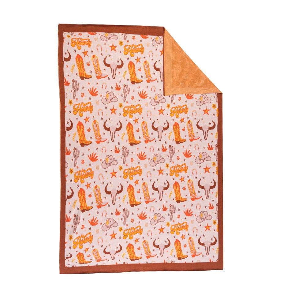Myra Bag S-11459 Throw Blanket, 60 in L, 50 in W, Sweet Prairie Howdy Pattern, Cotton