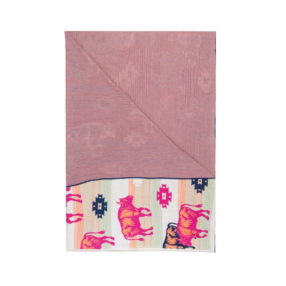 Myra Bag S-11452 Throw Blanket, 60 in L, 50 in W, Ruby the Cow Pattern, Cotton