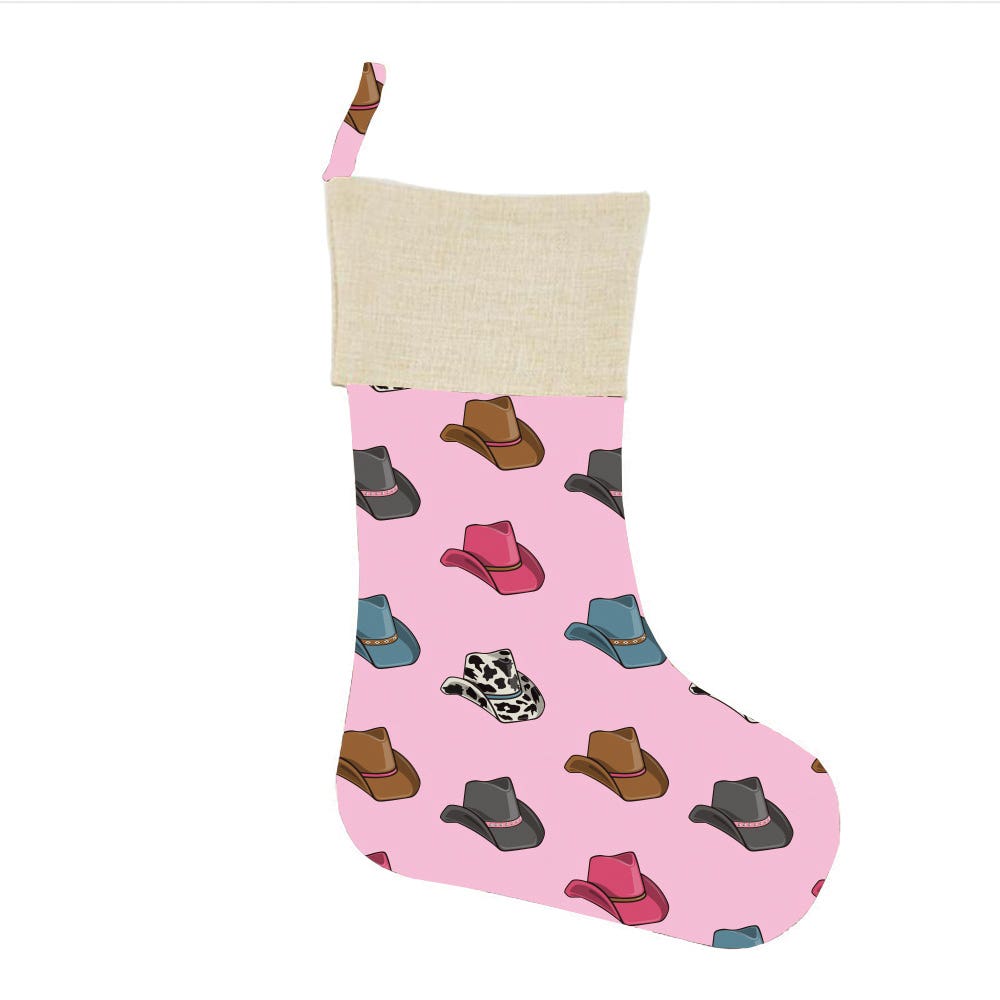 MidWestern Merch STKG007 Cowboy Christmas Stocking, Pink