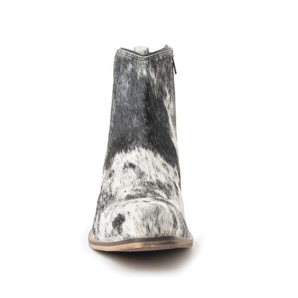 Myra Bag Reyna Ridge Series Women's Boots, 7, Natural White Hide, Black/White, Hairon/Leather