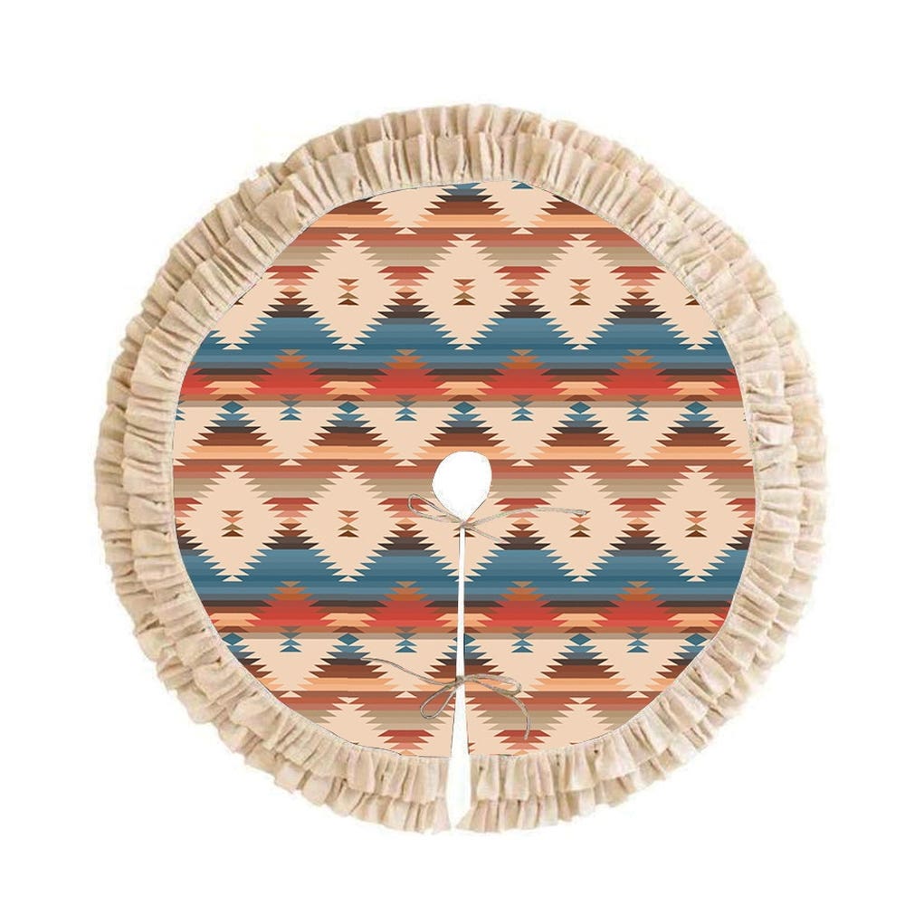 MidWestern Merch TRESKT001 Aztec Christmas Tree Skirt, 48 in W