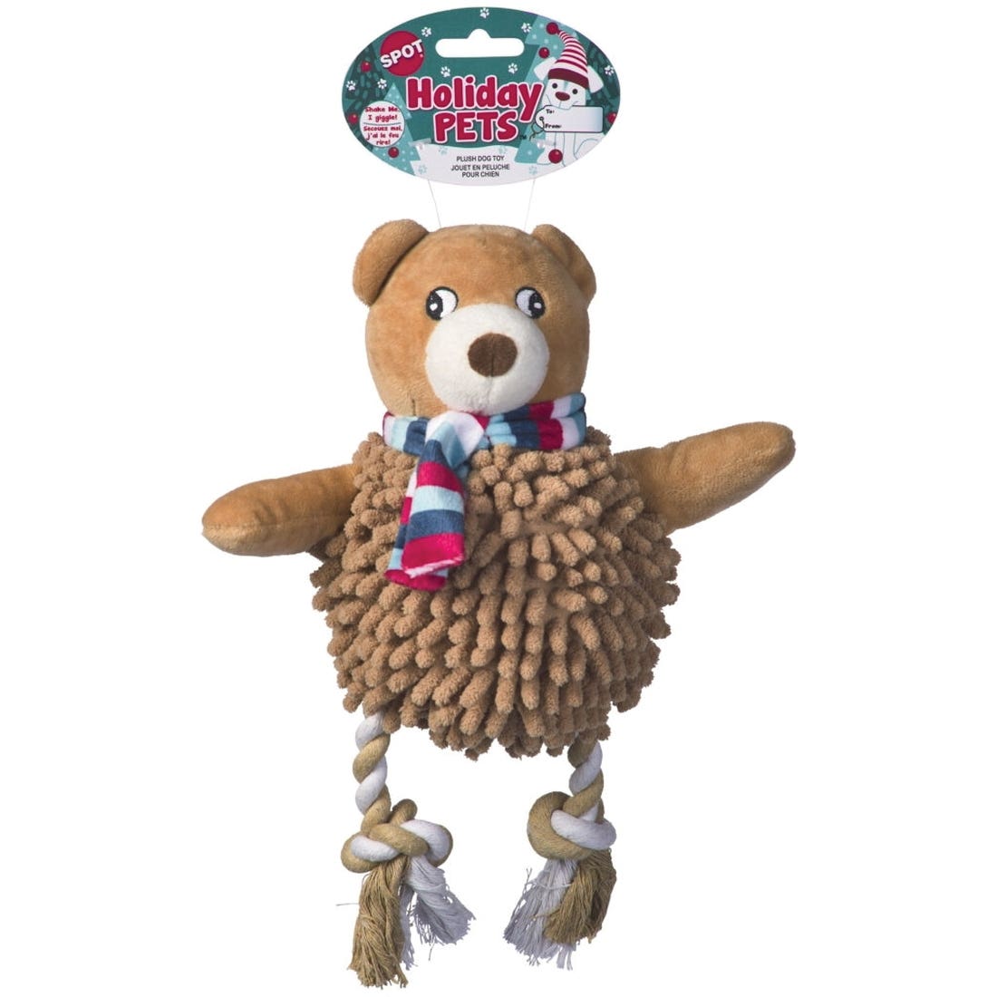 Spot 54941 Dog Toy, 12 in, Holiday Gigglers, Assorted