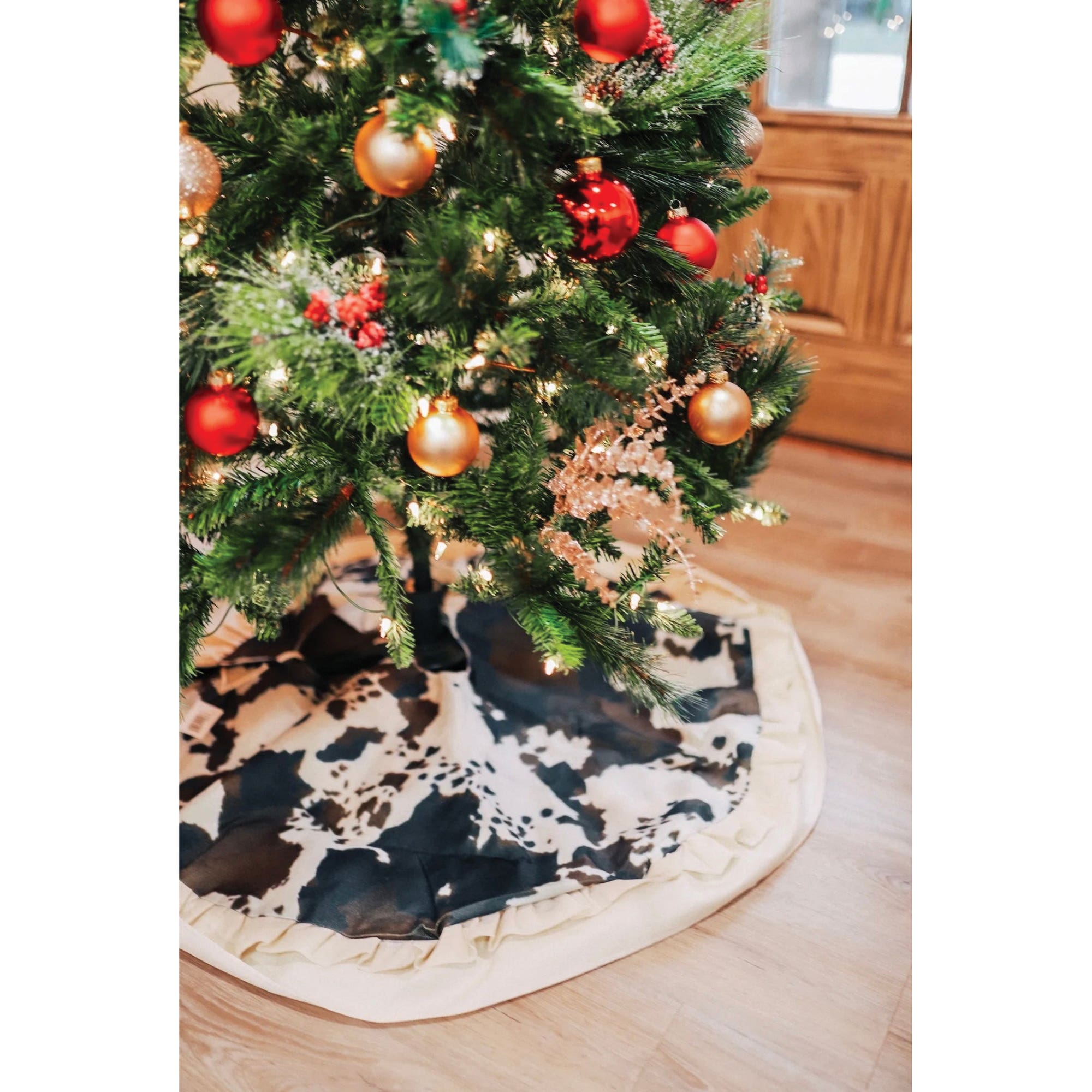 MidWestern Merch TRESKT002 Cowhide Christmas Tree Skirt, 48 in W, Brown