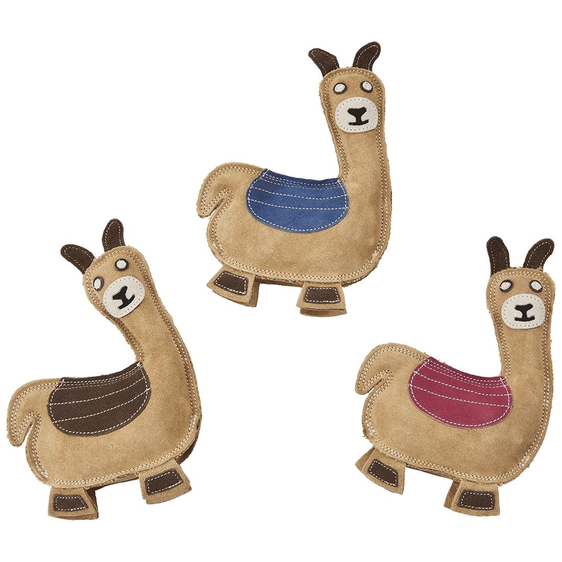 Spot Dura-Fused 54806 Dog Toy, 9 in, Squeaker, Llama, Jute/Leather, Assorted