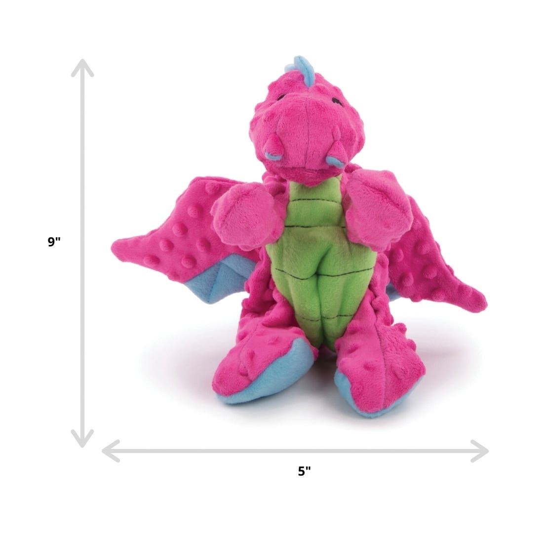godog 70972-98997-024 Dog Toy, L, Plush, Squeaker, Dragons, Pink