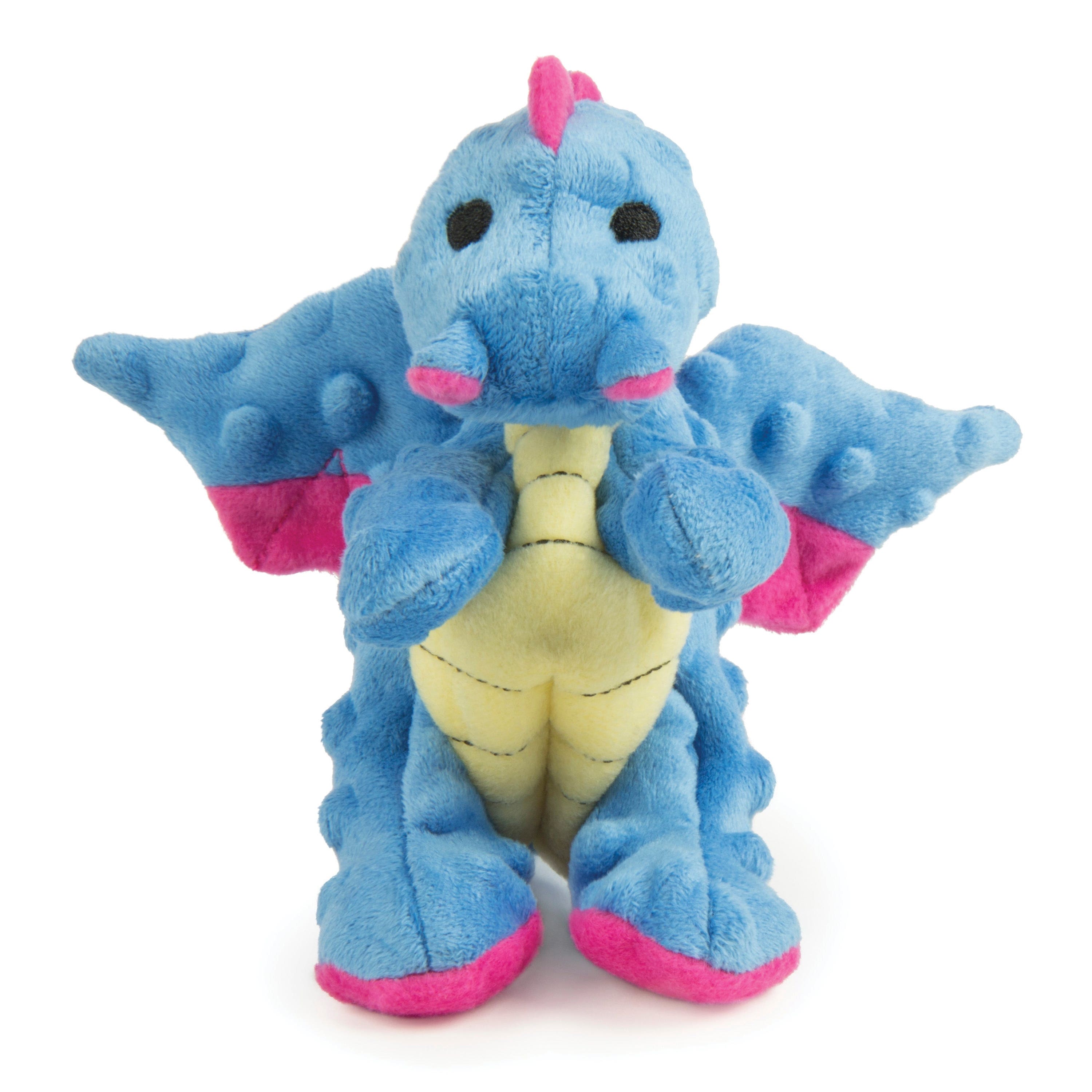 godog 70800-48997-024 Dog Toy, S, Plush, Squeaker, Dragons, Periwinkle