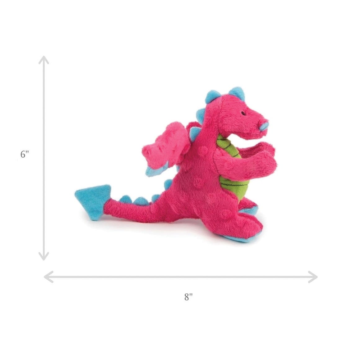 godog 70973-98997-024 Dog Toy, S, Plush, Squeaker, Dragons, Pink