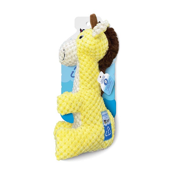 Spunky Pup Clean Earth Series 7233 Dog Toy, 100% Sustainable, Plush, Textured, Giraffe, PETE