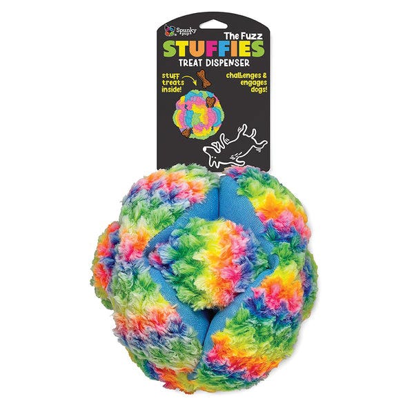 Spunky Pup Stuffies Series 2126 Dog Treat Dispensing Toy, Plush, Squeaker, Fuzz