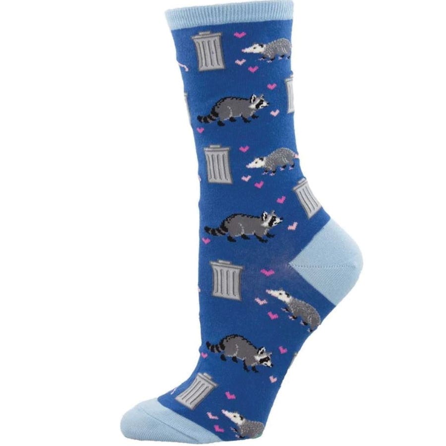 Socksmith Trashy Love Crew Socks, Women's, One-Size, Cotton/Nylon/Spandex, Blue