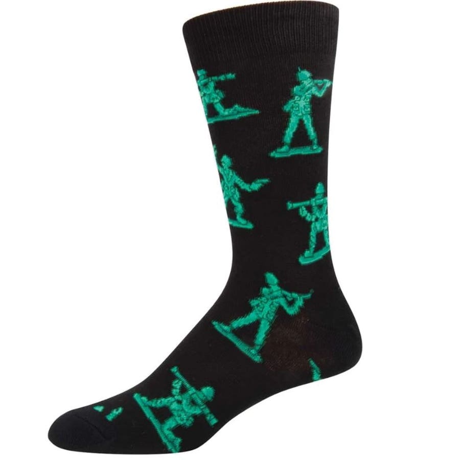 Socksmith Army Crew Socks, Men's, One-Size, Cotton/Nylon/Spandex, Black