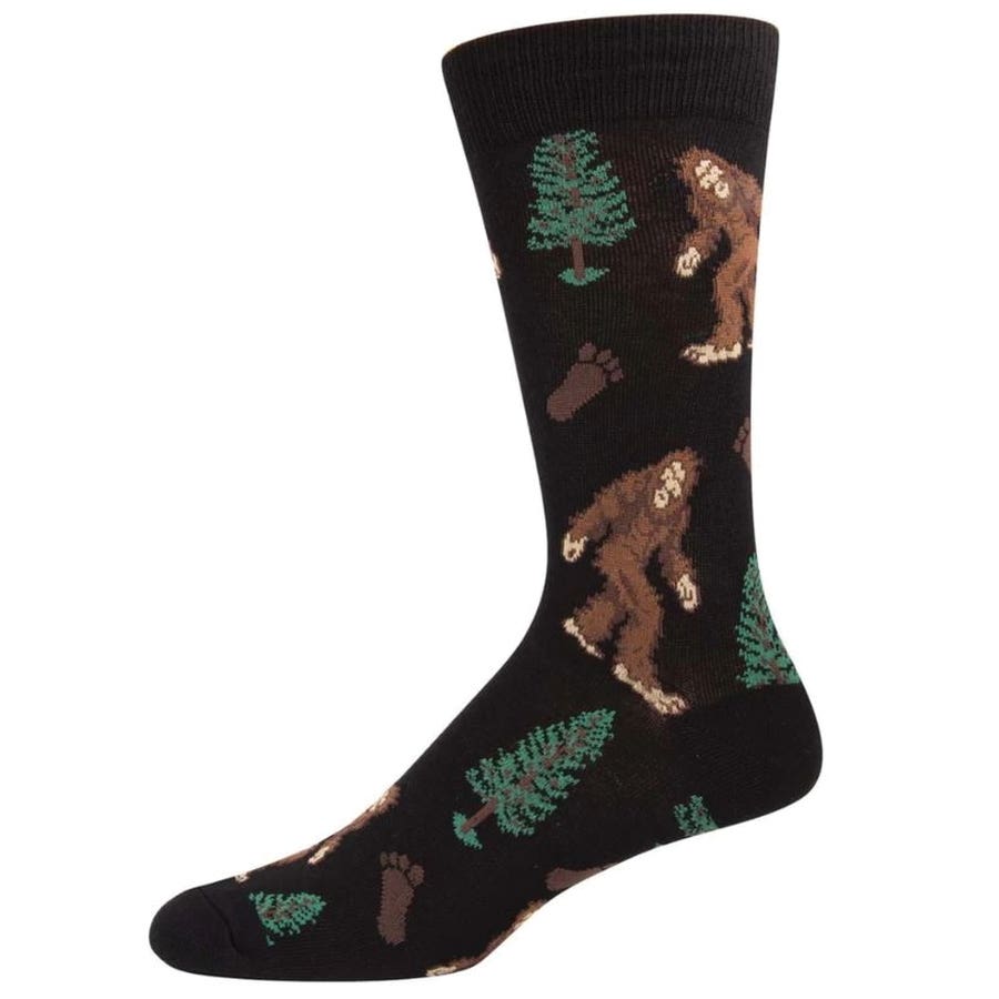 Socksmith Bigfoot Crew Socks, Men's, One-Size, Cotton/Nylon/Spandex, Black