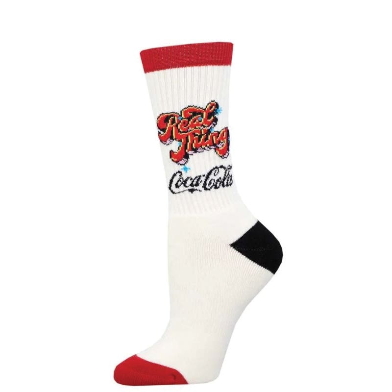 Socksmith Real Thing Crew Socks, Women's, One-Size, Cotton/Nylon/Spandex, White