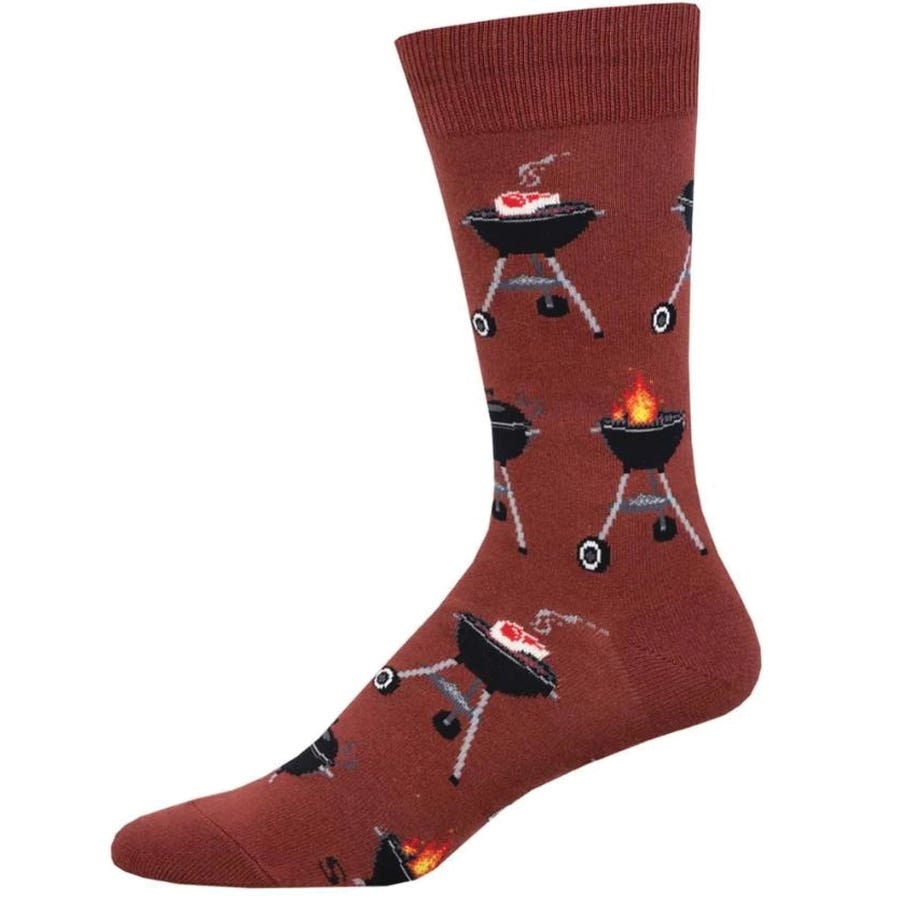 Socksmith Fired Up Crew Socks, Men's, One-Size, Cotton/Nylon/Spandex, Red