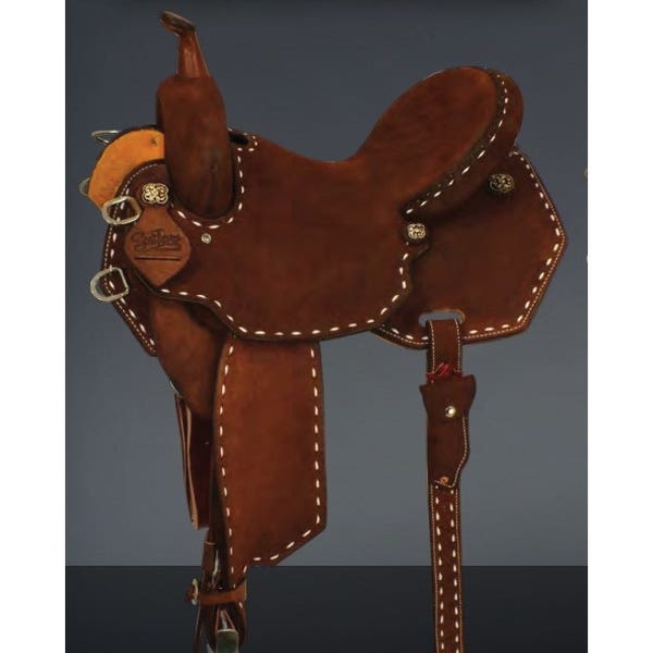 Scott Thomas Barrel Racers Series BR100-14 Saddle, 14 in, Full Quarter, Quarter Bar, 3-1/2 in Horn, Chocolate