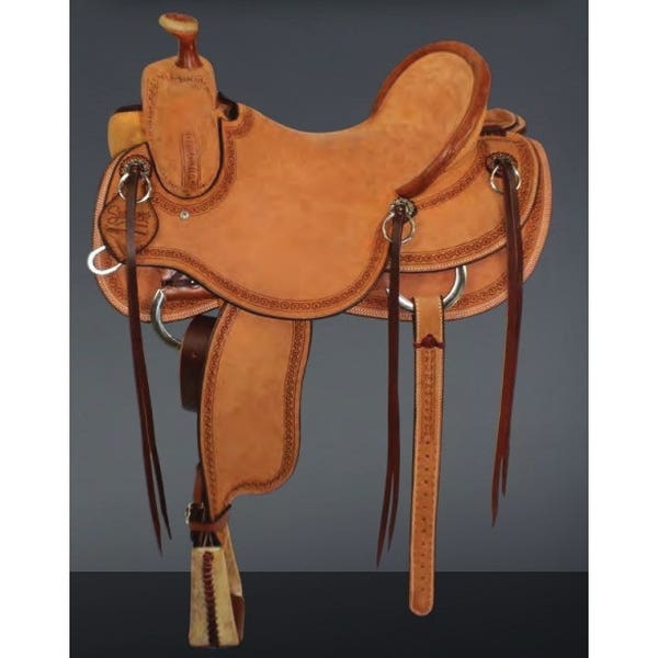 Scott Thomas Association Rancher Series RA200-16 Saddle, 16 in, Full Quarter, Quarter Bar, 3-1/2 in Horn, Medium Oil