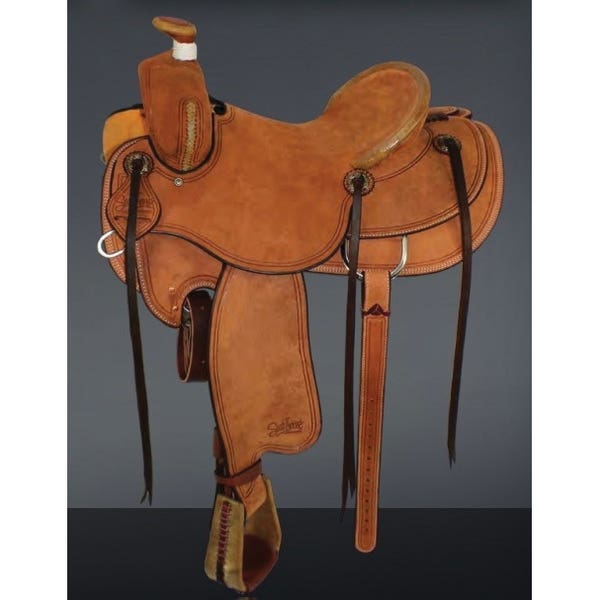 Scott Thomas Will James Rancher Series RA400-155 Saddle, 15-1/2 in, Full Quarter, Quarter Bar, 3 in Horn, Medium Oil