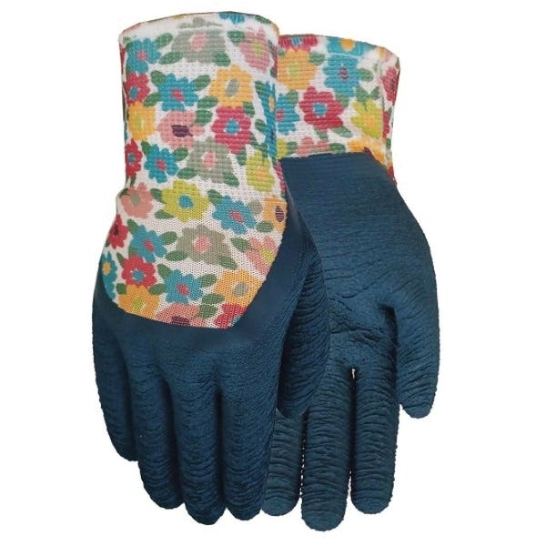 MidWest Gloves & Gear EZ GRIP 65A4-S Garden Gloves, Women's, S, Knit Wrist Cuff, Rubber Coating, Cotton