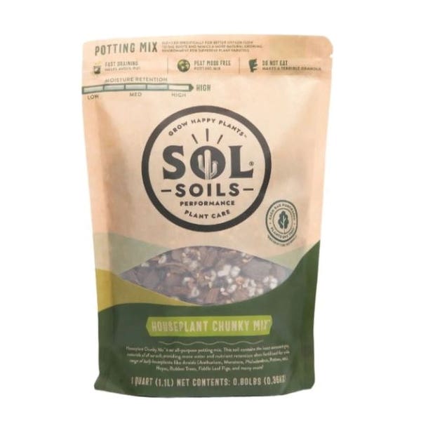 Sol Soils 01-004-01 Houseplant Chunky Mix, 1 qt