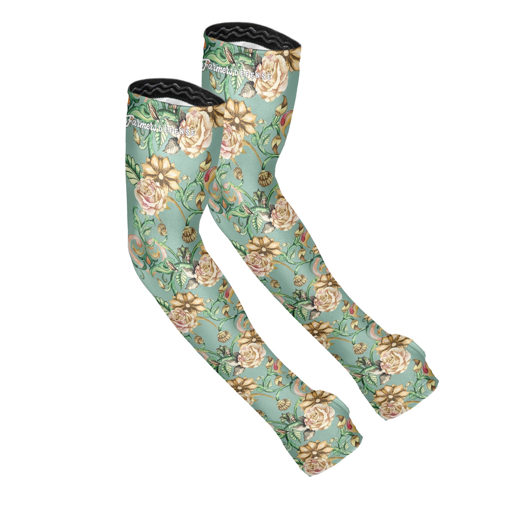 Farmers Defense SLV-ATBGN-LXL 4-Way Stretch Protection Sleeve, L/XL, Polyester/Spandex, Antique Bloom/Green