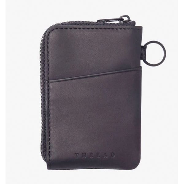 Thread 6-Compartment Zipper Wallet, Black