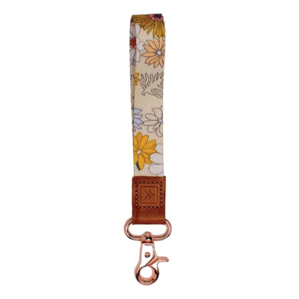 Thread Blossom Leather Wrist Lanyard, Clasp