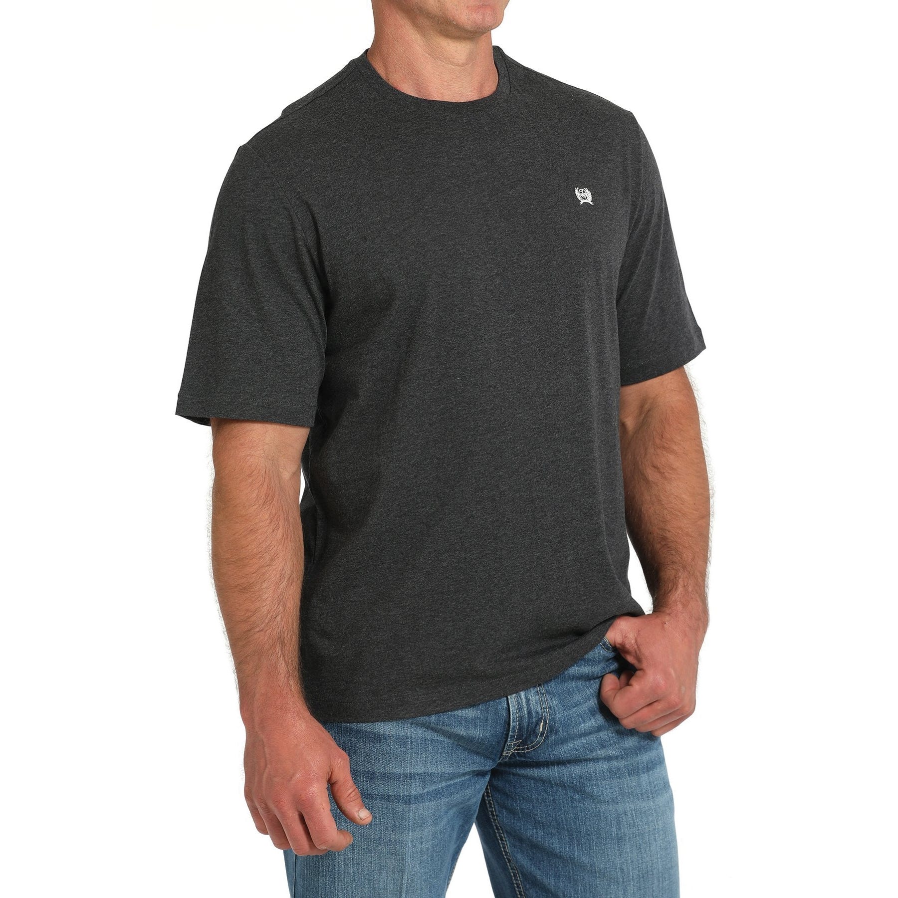Cinch Men's Color Solid Logo T-Shirt, Heather Black, XL