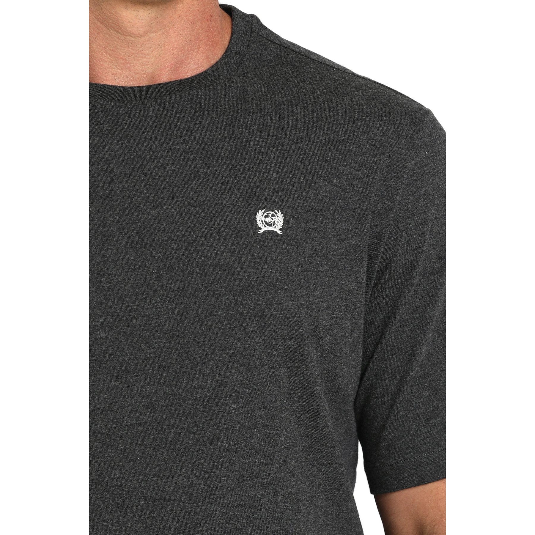 Cinch Men's Color Solid Logo T-Shirt, Heather Black, 2XL