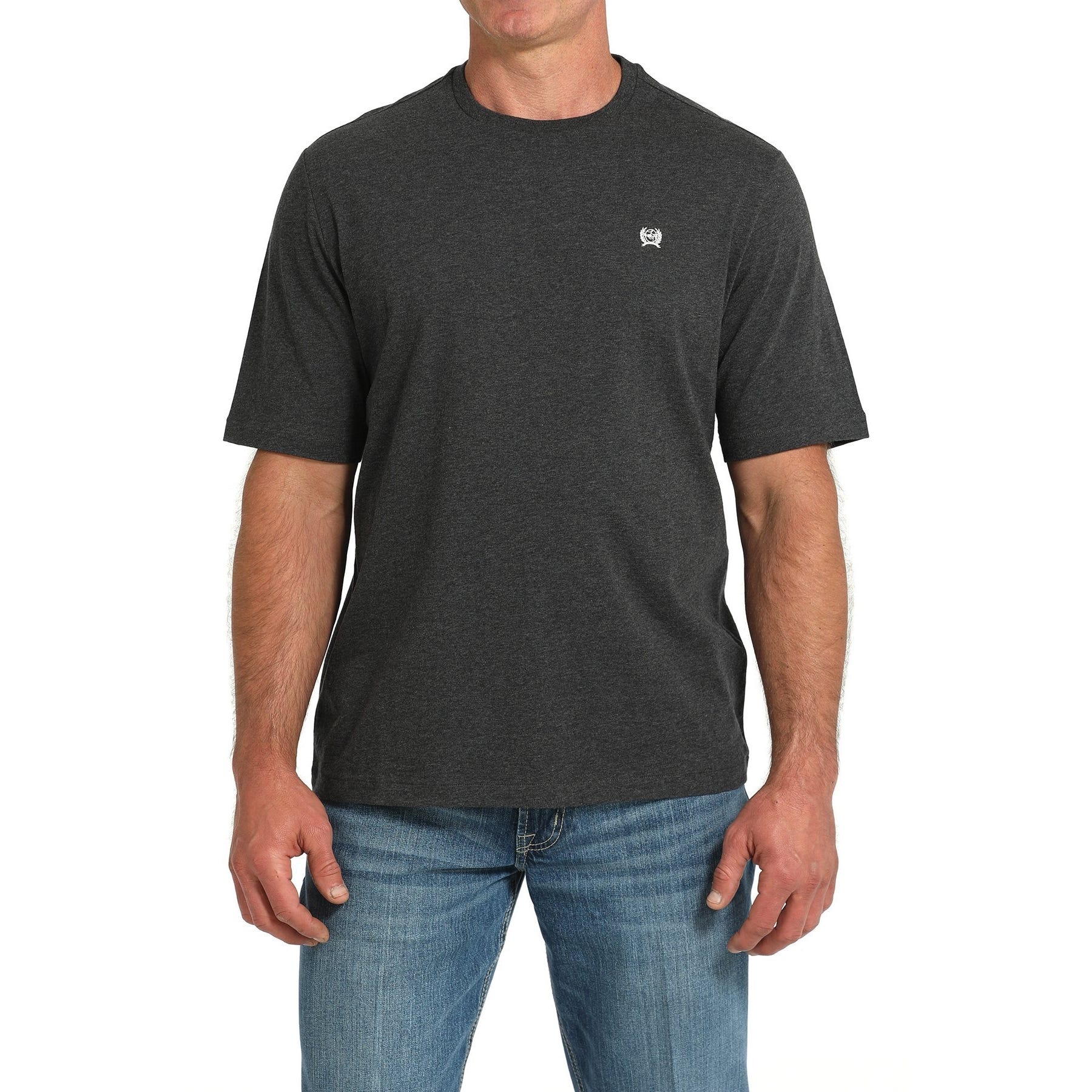 Cinch Men's Color Solid Logo T-Shirt, Heather Black, 2XL