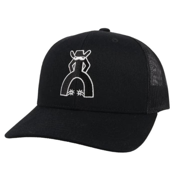 Hooey Punchy Series 5028T-BK Hat, Black/White Punchy Logo, Men's, One-Size, Black