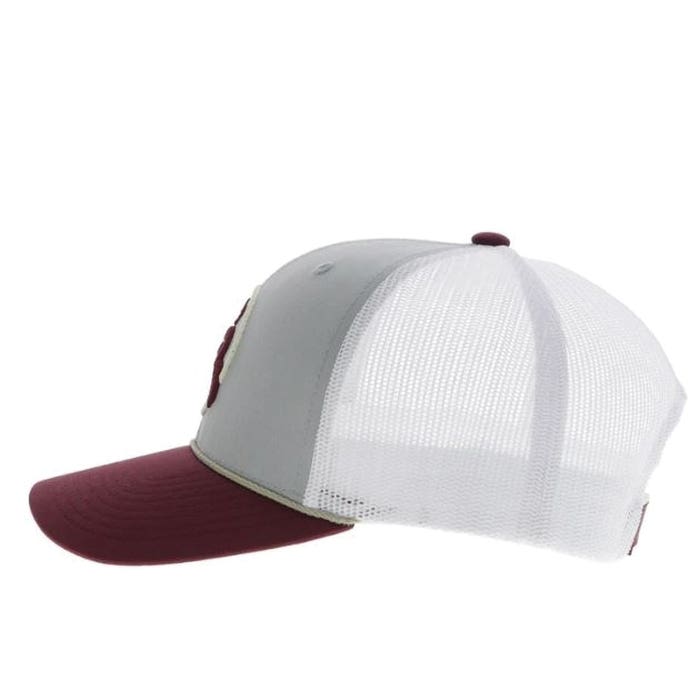 Hooey Strap Series 4032T-GYWH Roughy Hat, Red Circle Patch, Men's, One-Size, Gray/White