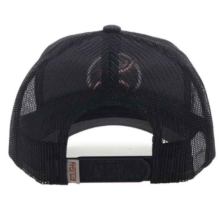 Hooey Strap Series 4031T-CHBK Roughy Hat, Red/White Circle Logo, Men's, One-Size, Black/Charcoal