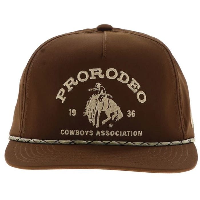 Hooey Prorodeo Series 2565T-BR Hat, Gold PRCA Logo, Men's, One-Size, Odessa Fabric, Brown