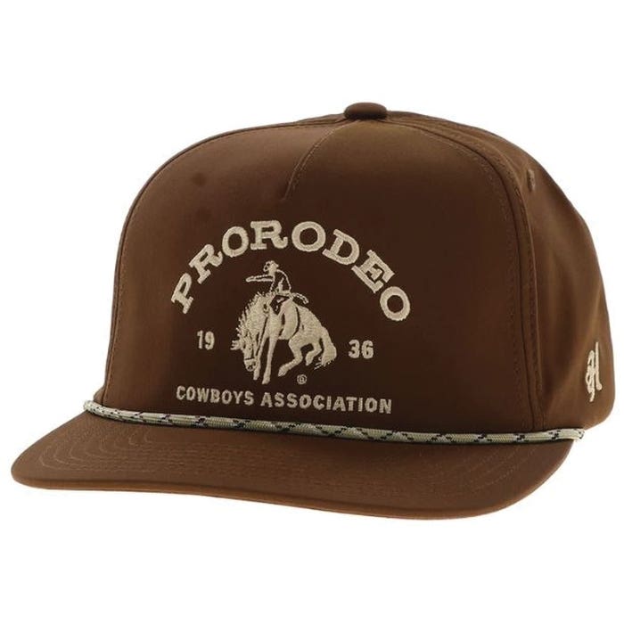 Hooey Prorodeo Series 2565T-BR Hat, Gold PRCA Logo, Men's, One-Size, Odessa Fabric, Brown
