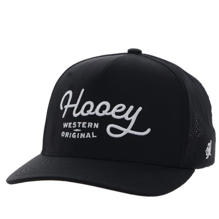 Hooey OG Series 2560T-BK Hat, Hooey White Stitching, Men's, One-Size, Odessa Fabric, Black